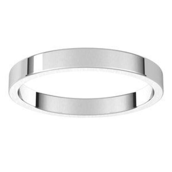 14K X1 White 2.5 mm Flat Band Size 7